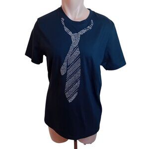 Y2K Men's Vintage Virgin Republic Rhinestone Tie Graphic T-Shirt Humor Mcbling M